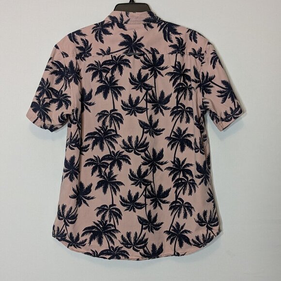 SUNRISE KINGDOM Pink Tropical Floral Short Sleeve Button Shirt; Men Size L - Picture 2 of 5